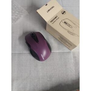 TeckNet Cordless Mouse Wireless USB Receiver Ergonomic Design Purple Black